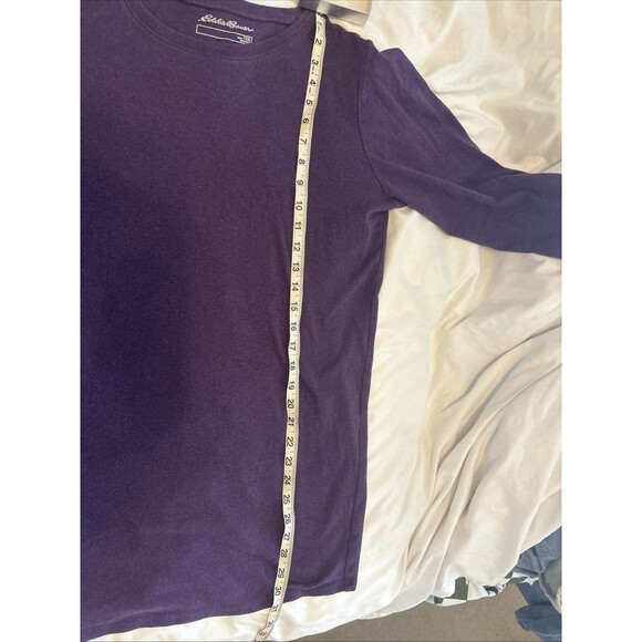 Eddie Bauer Women's 1/4 Sleeve Purple Boat  Neck Shirt - Picture 7 of 7